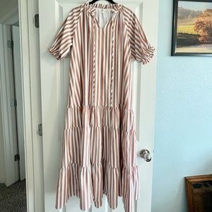 Like New Red Dress Boutique Terracotta Stripe Maxi Dress